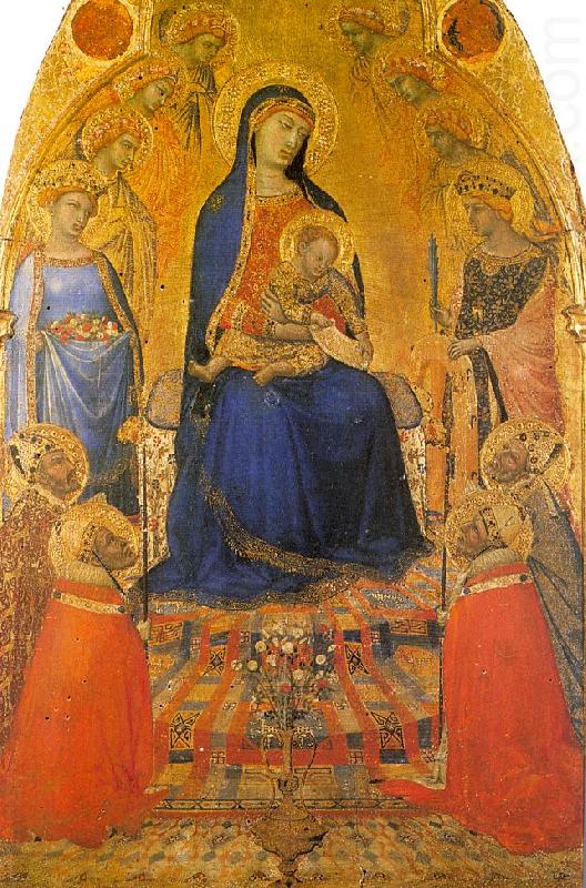 Madonna and Child Enthroned with Angels and Saints, Ambrogio Lorenzetti